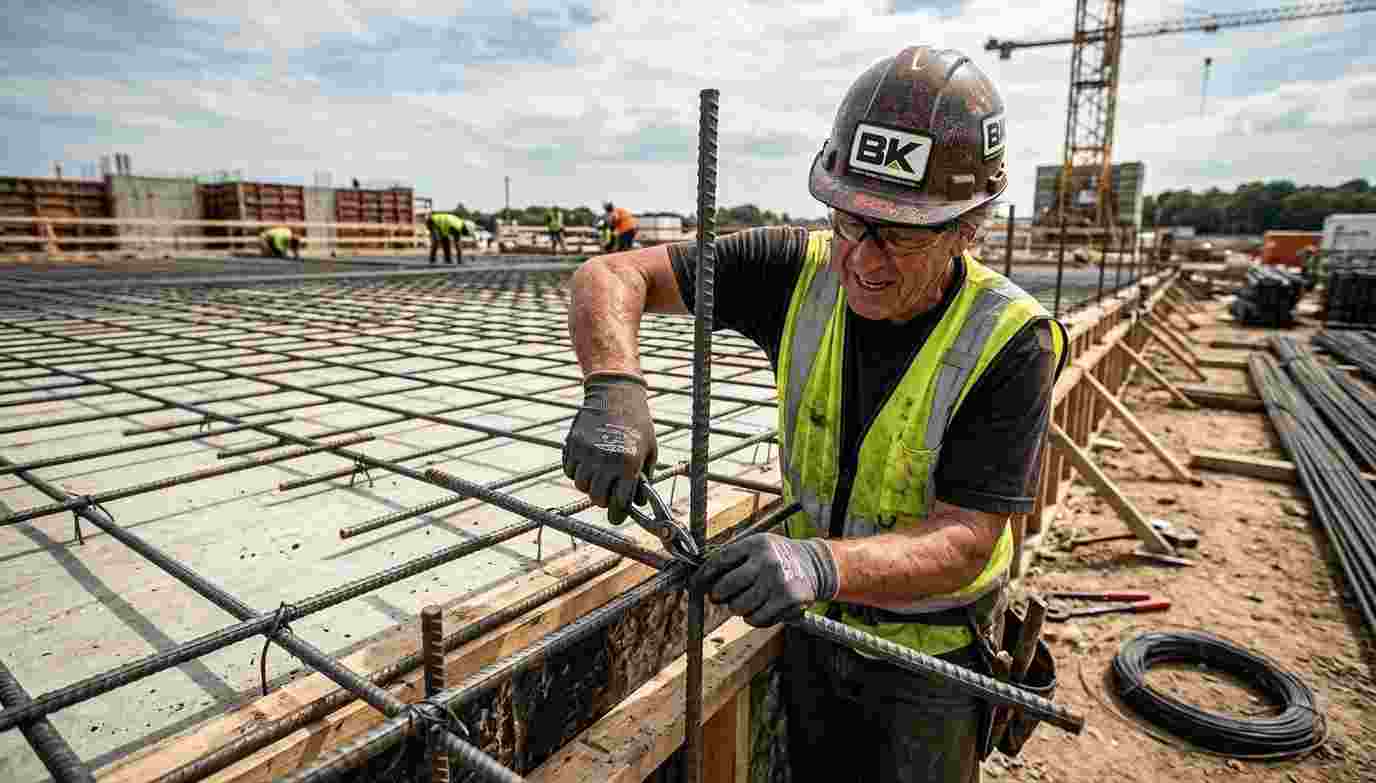 steel fixing Sydney, BK Pumping steel fixer installing reinforcement